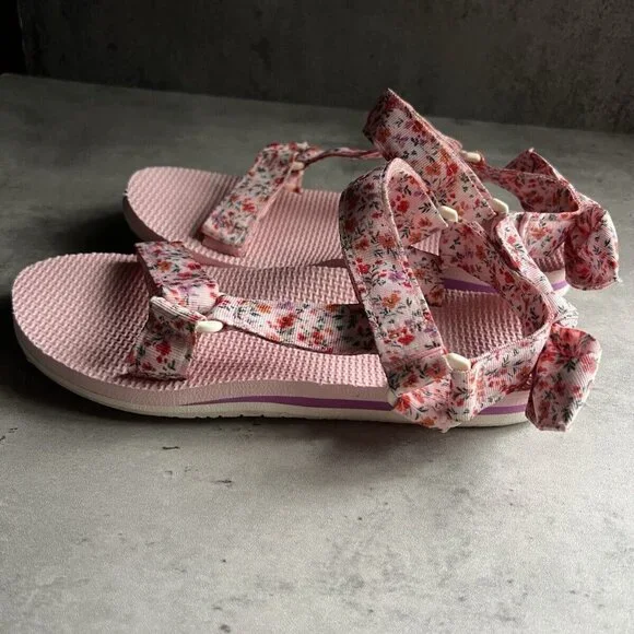 Time And Tru Cushion Sole Women’s Floral Strappy Slip On  Sandals Size 7 - Picture 8 of 15
